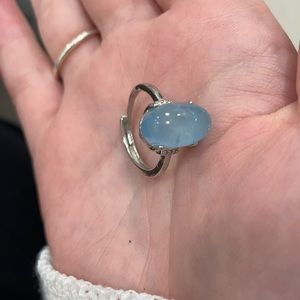 Aquamarine ring adjustable